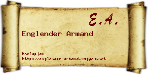 Englender Armand névjegykártya